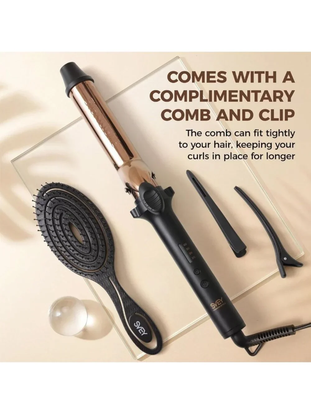 1.5-Inch Dual Voltage Ceramic Curling Iron for Effortless Curls & Waves